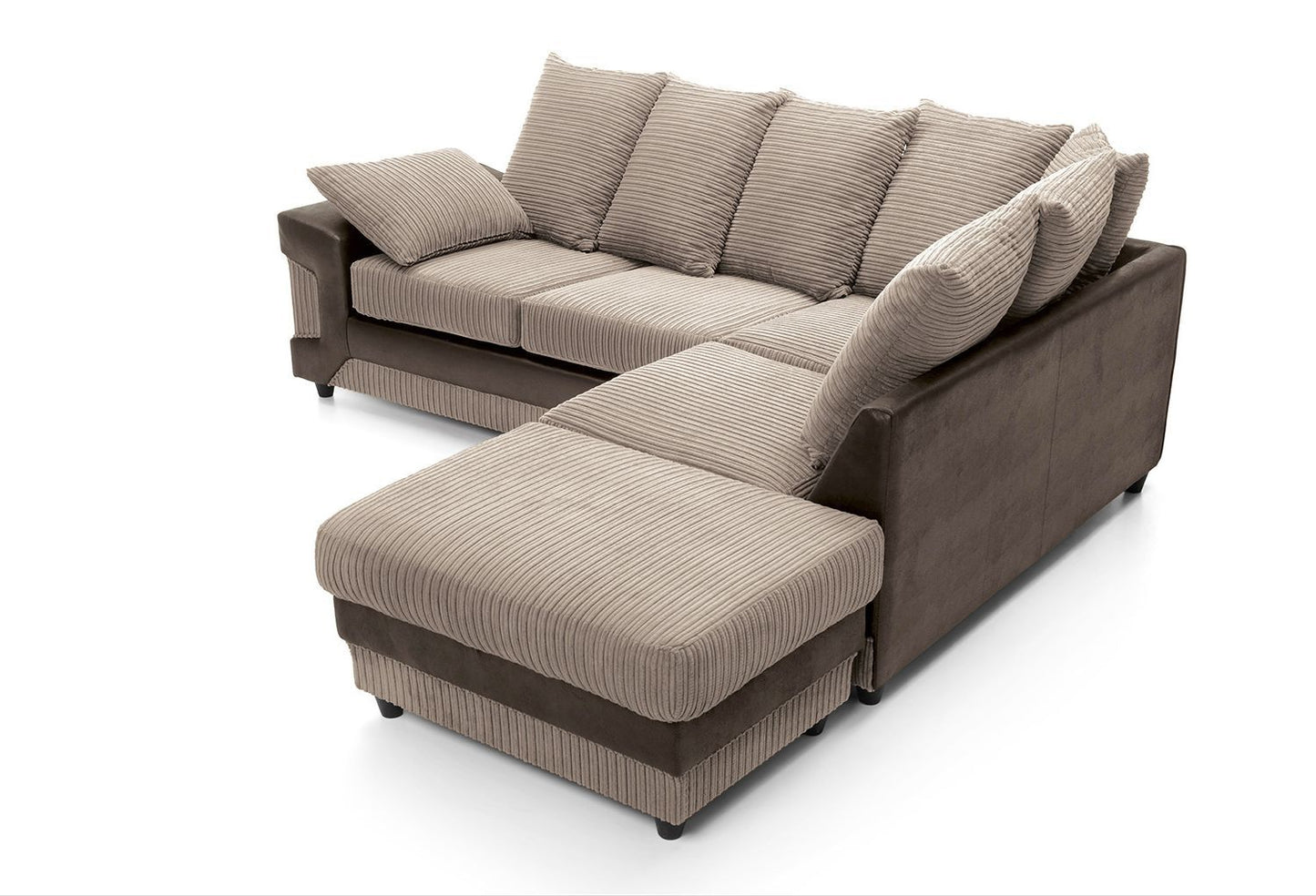 DINO Jumbo Cord 5 Seater Single Arm Left & Right Hand Corner Sofa