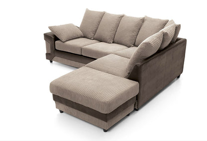 DINO Jumbo Cord 5 Seater Single Arm Left & Right Hand Corner Sofa