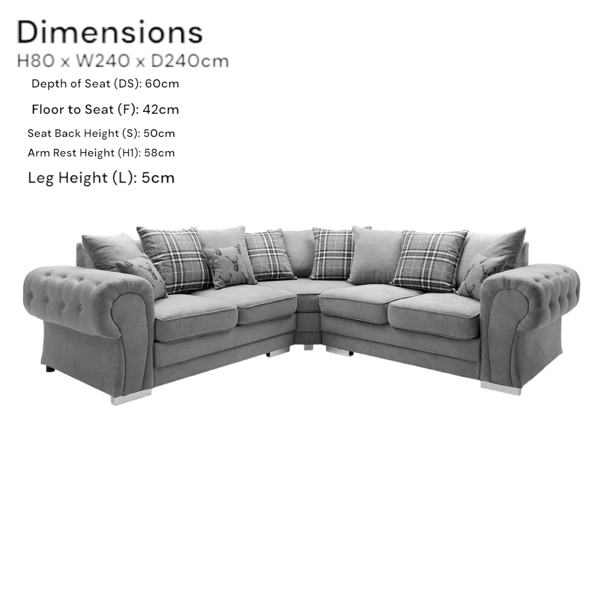 Modern Verona 5 Seater Sofa UkFurnish.com