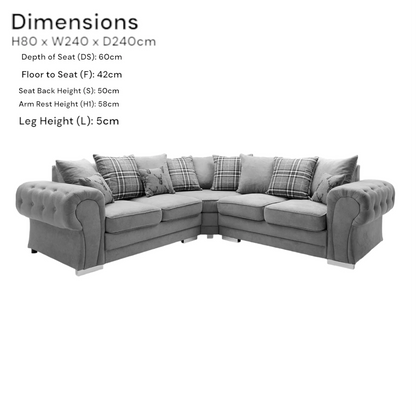 Modern Verona 5 Seater Sofa UkFurnish.com